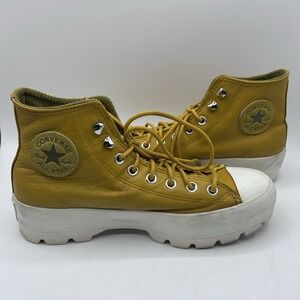 Converse Mountain Club Goretex Lugged Hi Yellow Leather Sneaker Boots Womens 9.5
